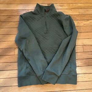 L.L. Bean Forest Green Quilted Pullover
